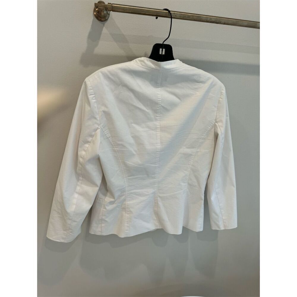 Theory Women's White Blazer Size 10 Long Sleeve Two Button - Picture 2 of 4